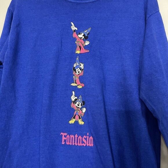 Disney Mickey Mouse Fantasia blue long sleeve crew neck shirt size Small - Picture 2 of 4